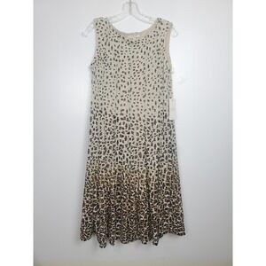 NWT Women's Sleeveless Midi Dress with Leopard Print Siz PXL by Haani (Stretchy)